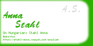 anna stahl business card